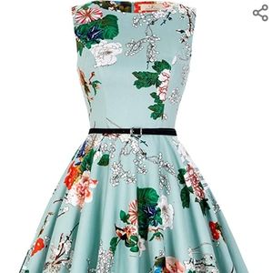 Boatneck Sleeveless Vintage Tea Dress